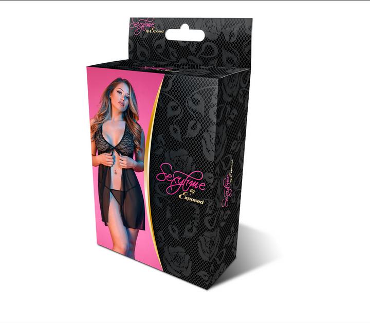 Magic Silk Fly Away Baby Doll & G-String Set/X (L, XL)
