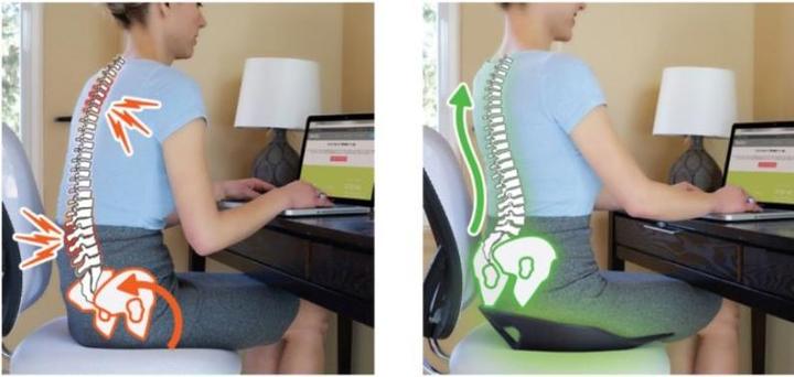 Image du produit BackJoy posture+ coussin de siège black (38 x 32 cm)