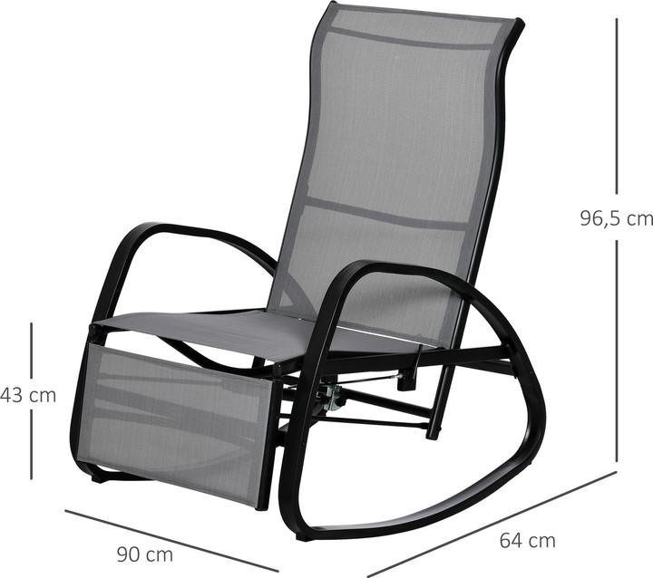 Actual product image Outsunny Rocking chair with adjustable backrest and footrest (90 cm)