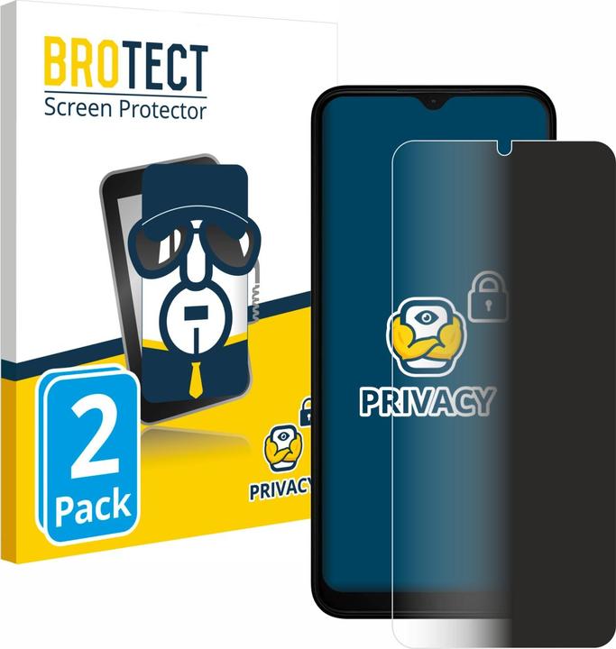 Productafbeelding BROTECT Anti-spionnetje privacyfolie Beschermfolie tegen blauw licht (2 Stuk, Nokia C32)