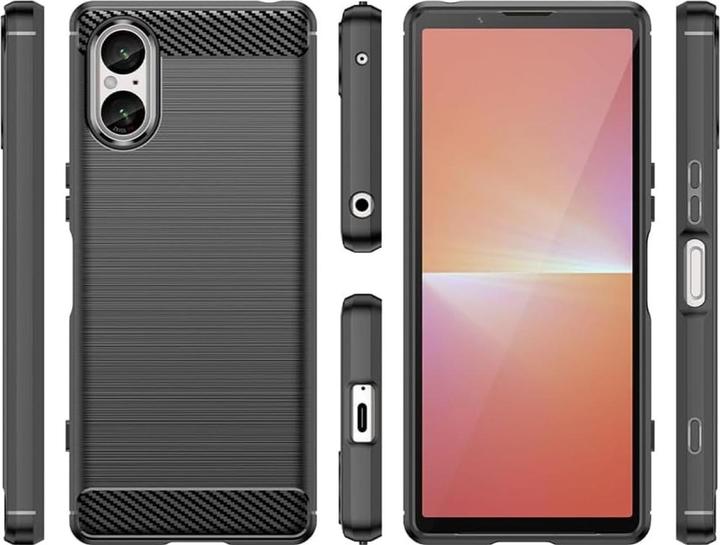 Actual product image Screenguard Sony Xperia 5 V Cover Carbon Brushed Soft TPU (Sony Xperia 5 V)