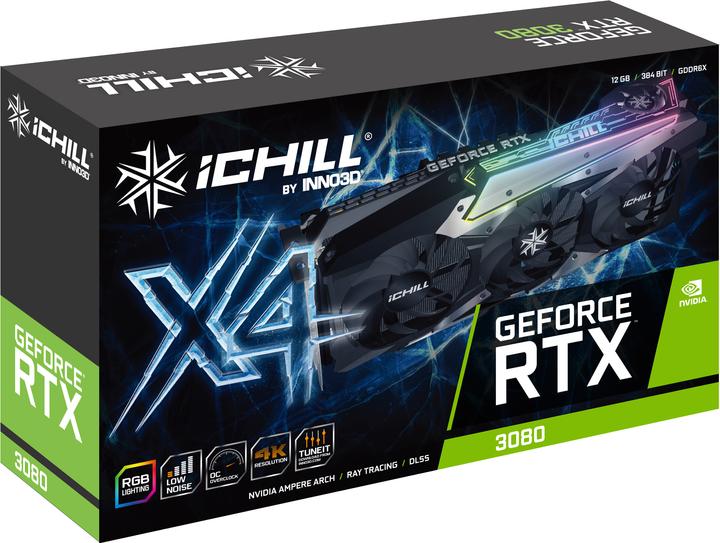 Produktbild Inno3D RTX3080 iChill X4 LHR GDDR6X HDMI 3xDP (12 GB)