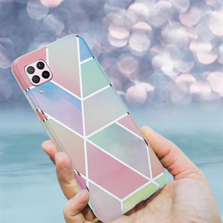 Productafbeelding Cadorabo IMD TPU kleurrijke marmeren hoes (Huawei Nova 7i, Huawei Nova 6 SE, Huawei P40 Lite)