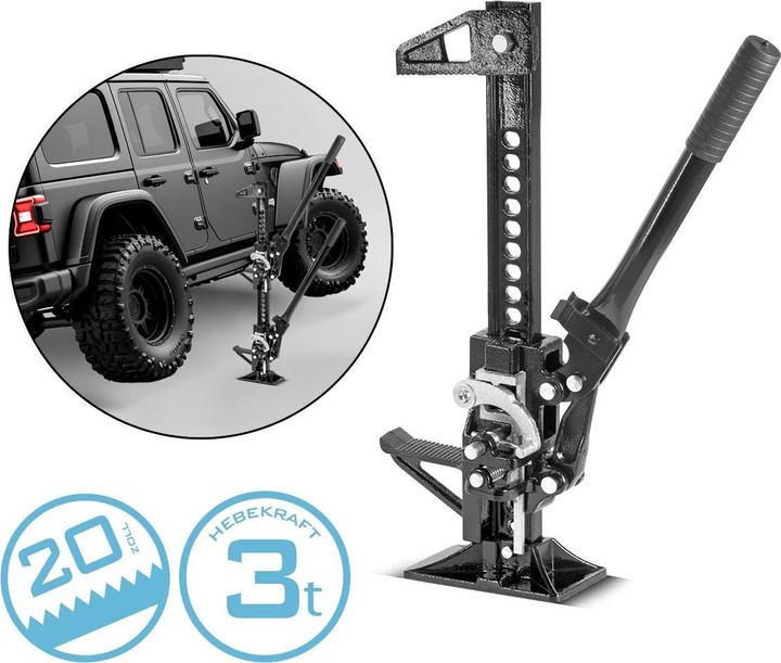 Actual product image Stahlwerk Rack and pinion jack 20" 3t 33cm Farm Jack stick winch Offroad jack