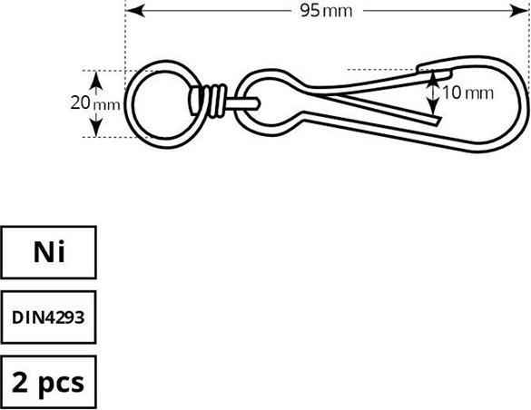 Produktbild Vagner SDH CLASP 60 MM DIN4296 NICKEL 2DD