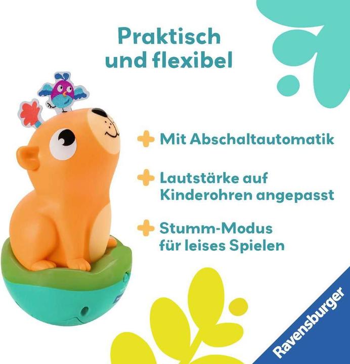 Actual product image Ravensburger 4874 play+ Musical stand-up spinning top: Capybara, Roly-Poly, stand-up male (German, English, French)