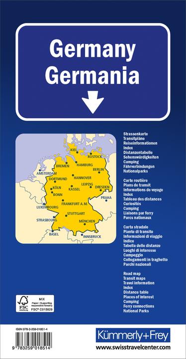 Produktbild Deutschland Strassenkarte 1:750 000