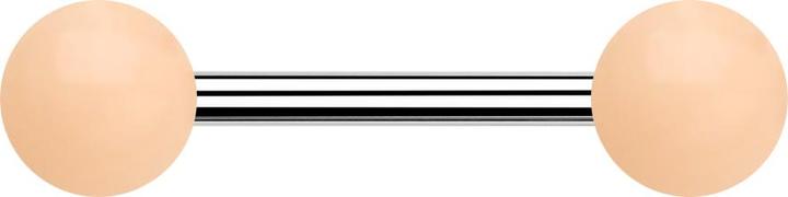 Actual product image Star Piercing Barbell silber mit zwei Kugeln hell (Surgical steel 316L, without brass, Acrylic)