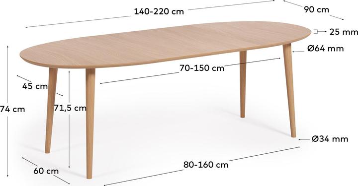Actual product image Kave Home Oqui (90 x 140 x 74 cm)