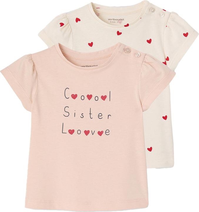 Vertbaudet 2er-Pack Baby T-Shirts BASIC bedruckt