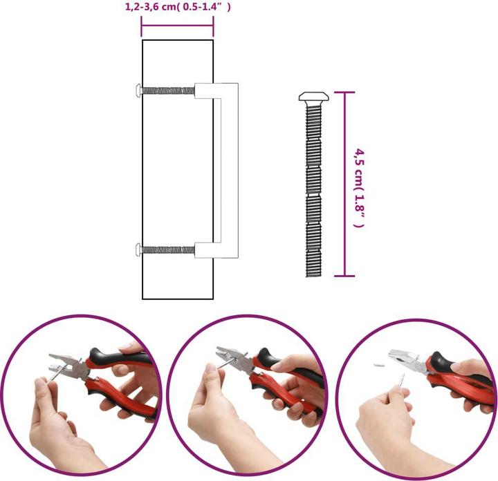 Immagine prodotto VidaXL Maniglie per mobili 20 pz. nere 128 mm in acciaio inox, colore