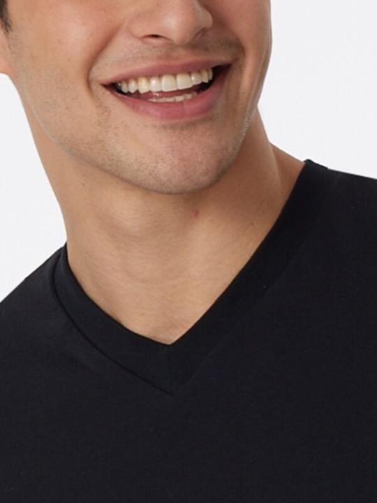 Actual product image Schiesser 2-pack Men's American T- Shirts with V-neck, 100% Cotton (3XL)