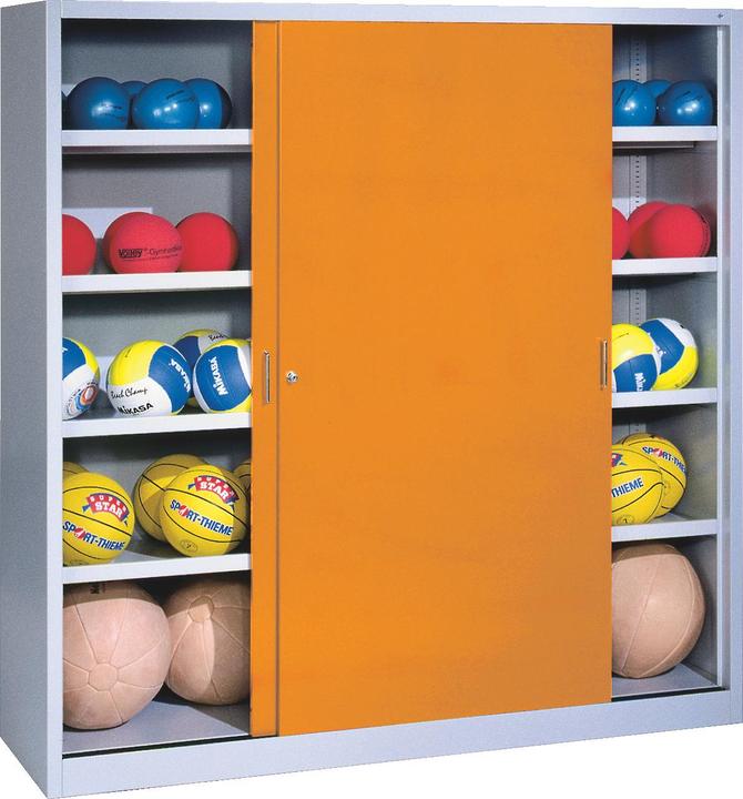 C+P Ballschrank (HxBxT: 195x120x50 cm, mit Vollblech-Schiebetüren, Typ 4)