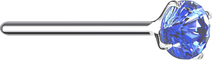 Image du produit Star Piercing Nasenstecker biegen silber runder Kristall dunkelblau gefasst (sans laiton, Argent sterling 925)