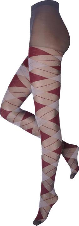 Actual product image Levee Fashion diamond tights, colour 640 grey-bordeaux, size 44-46 (20 DEN, 44 - 46)