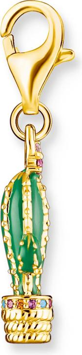 Image du produit Thomas Sabo Charm pendentif Cactus vert en plaqué or (Argent 925, Émail)