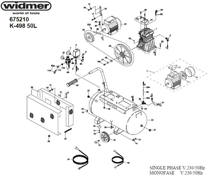 Actual product image Rockair Compressor K-498 (50 l)
