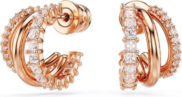 Produktbild Swarovski Hyperbola Kreolen Verschiedene Schliffe Mini Weiss Roségold (Swarovski Metall)