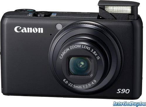 Produktbild Canon PowerShot S90, 10 MPixel, 3.8x Zoom, Schwarz (1/1.7 ")