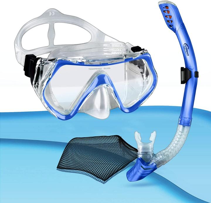 Tropisport Kids-Premium Schnorchelset komplett - mit Schnorchel und Taucherbrille (Inkl. bruchfrei
