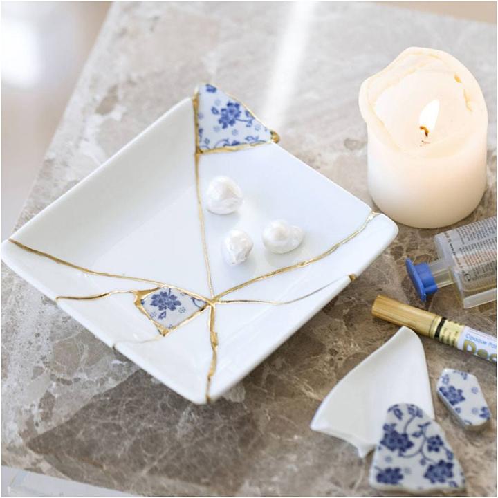 Immagine prodotto Creative - Kreativ Set Kintsugi, Schale, Blau, Gold, Weiss, 1 Pck - ()