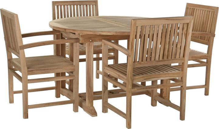 Actual product image DKD Home Decor Table set with 4 chairs 75 cm 120 x 120 x 75 cm (75 x 120 x 75 cm)