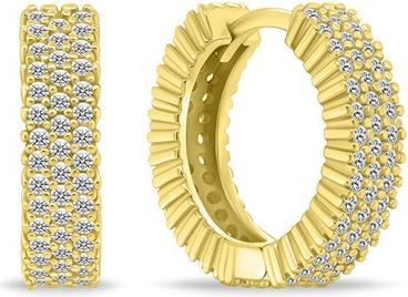 Actual product image Brilio Silver - EA1155Y Gold Plated Silver Sparkling Earrings
