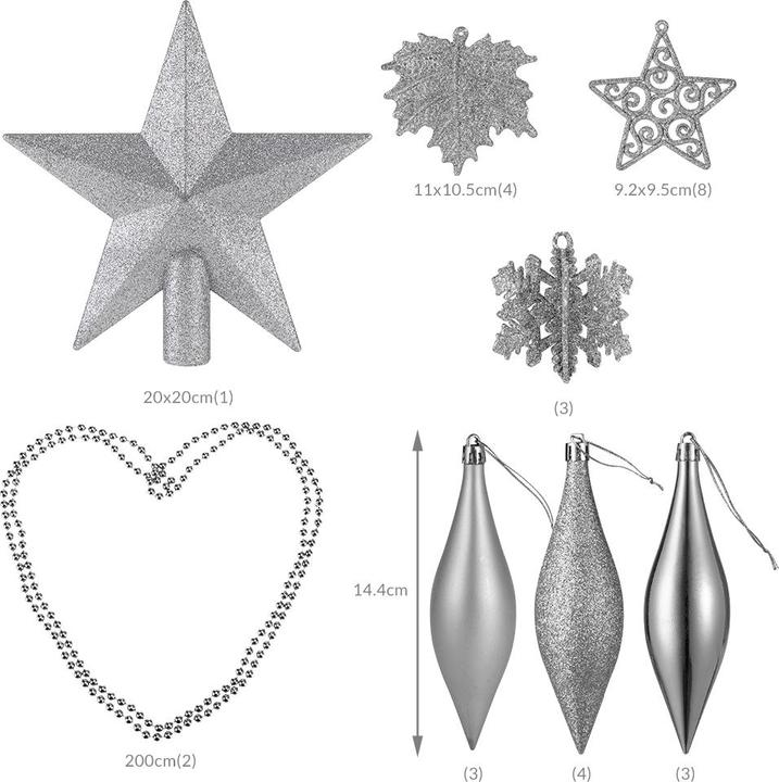 Produktbild Deuba Weihnachtsbaumkugeln (102 -teilig)