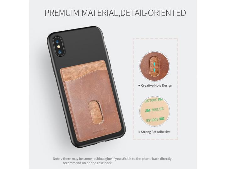 Productafbeelding Floveme Pasjeshouder leren hoesje zelfklevend voor smartphones (Universeel)