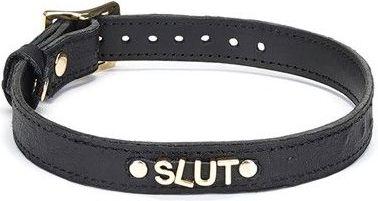 Produktbild Liebe Seele Demon's Kiss Leder Halsband im Straussenleder-Look "Slut"