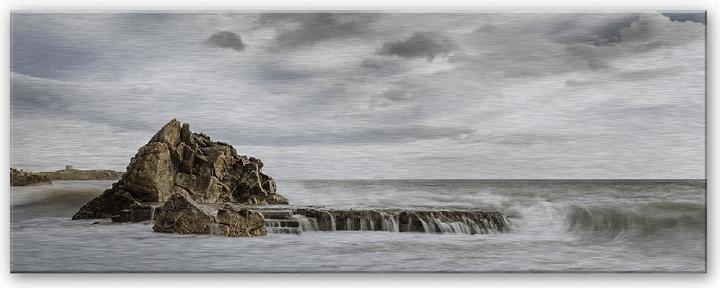 Produktbild Trenddeko Fels in der Brandung - Panorama (40 x 100 cm)