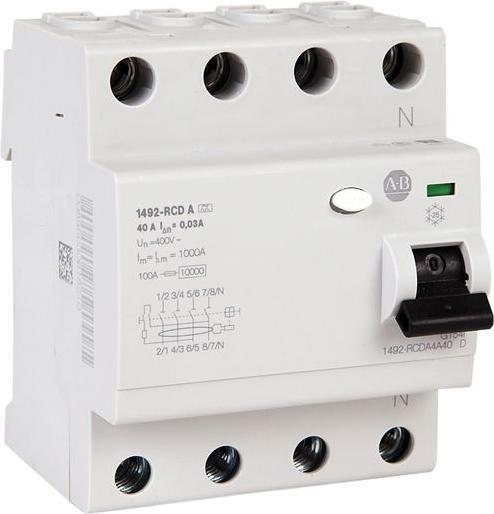 Image du produit Allen Bradley Fehlerstromschutzschalter, 4 Pole, 40A, 30mA