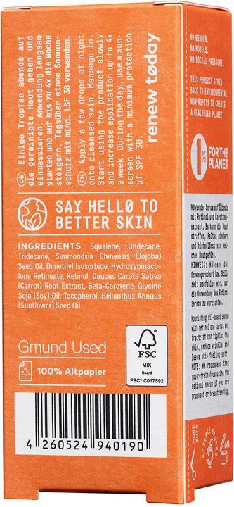 Nutritional values and ingredients Nø Cosmetics renew tøday Retinol Serum (20 ml)