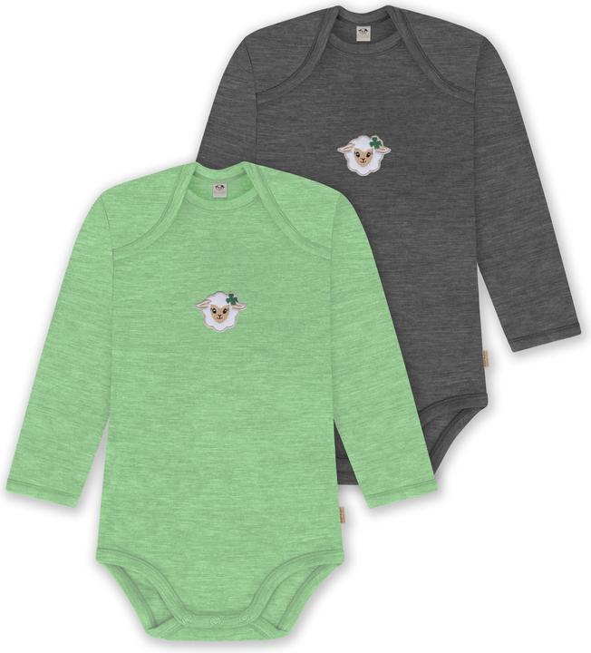 Normani 2er Pack Baby Merino Body Langarm „Auckland" - 9381