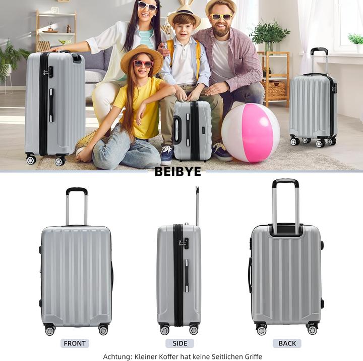 Image du produit Beibye 3-teiliges Reisekofferset 2080 (Bagage à main (jusqu'à 50l), M (50 - 90l), L (90 - 115l))