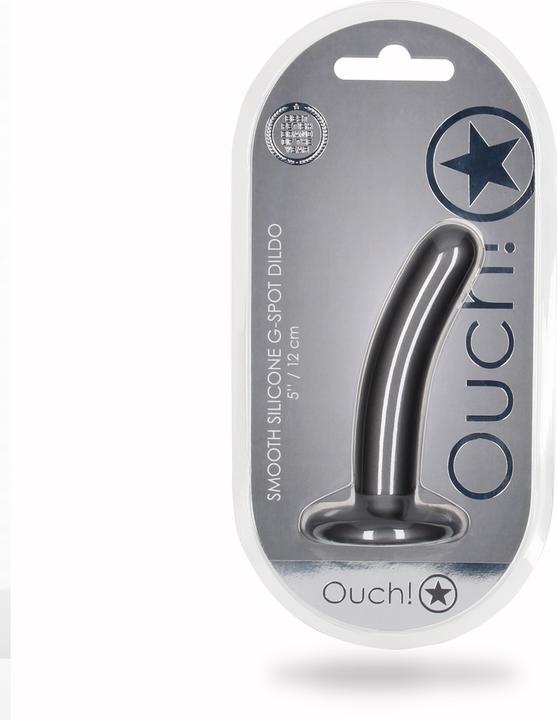 Actual product image Ouch! Smooth G-Spot Dildo - 5" / 12 cm - Gun Metal