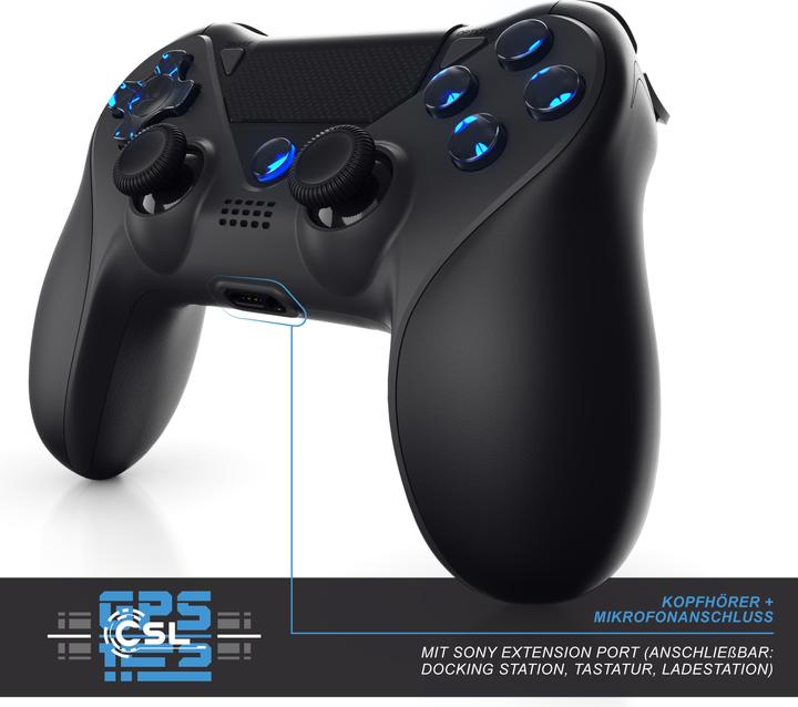 Actual product image CSL Gaming controller, wireless gamepad for PS4, Playstation & Switch, Bluetooth & cable, touchpad (Switch, PS4)