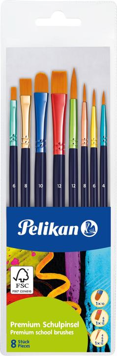Pelikan Pinselset mit 8 Synthetikpinseln, Anzahl der Pinsel: 8 Stück