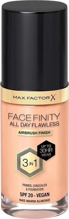 Max Factor FACEFINITY All Day Flawless 3in1 Foundation Nr. N45 30ml (N45 Warm Almond)