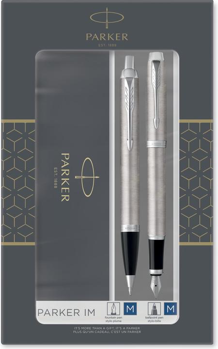 Produktbild Parker Pen IM Brushed Metal C.C. DuoSet inkl. Geschenkbox (Schwarz, Silber, 2 x)