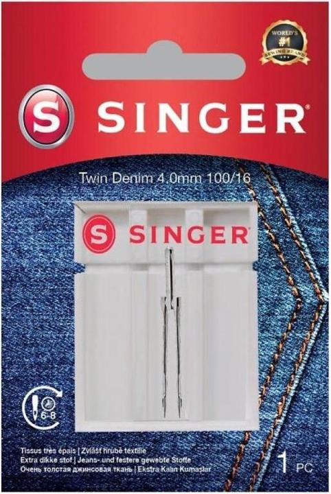 Actual product image Singer TWIN sewing machine needle 4mm, 100/16