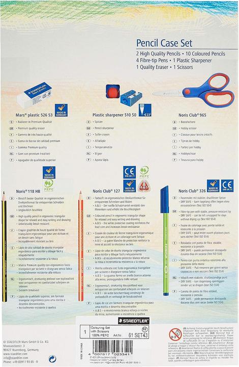 Image du produit Staedtler Set d'écriture, 19 pièces, ciseaux de bricolage inclus pour remplir une trousse d'écolier (Multicolore, 19 x)