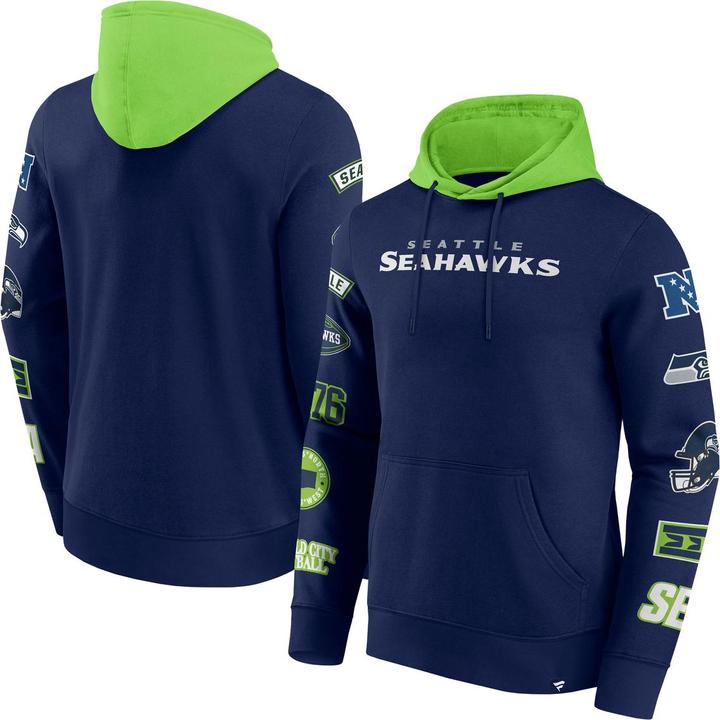 Actual product image Fanatics Seattle Seahawks NFL Sleeve Prints Hoody - L (L)