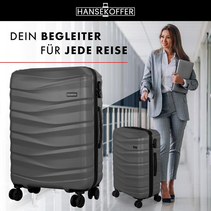 Immagine prodotto Hansekoffer Hartschalenkoffer mit Rollen und Zahlenschloss (70 l, M (50 - 90l))