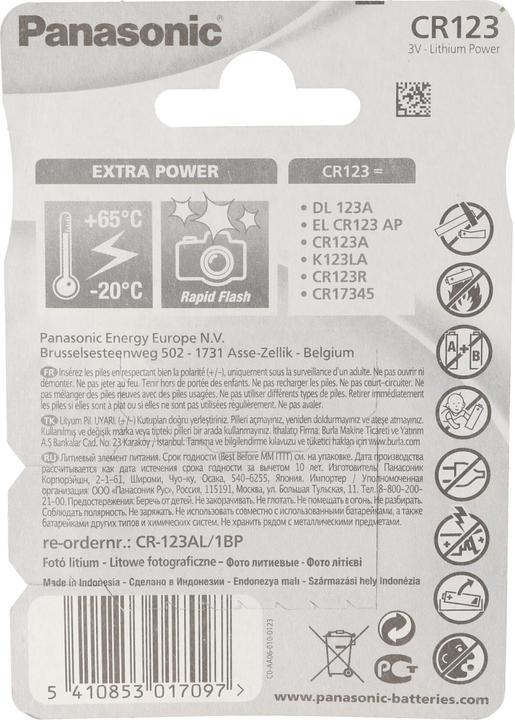 Productafbeelding Panasonic Foto Lithium (1 Pcs., CR123A, 1400 mAh)