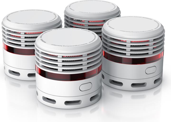 Produktbild Brandson 4x Rauchmelder, 10 Jahre Batterie Li-Ionen, Lautstärke 85dB, LED, Prüftaste, EN14604 & TÜV Geprüft