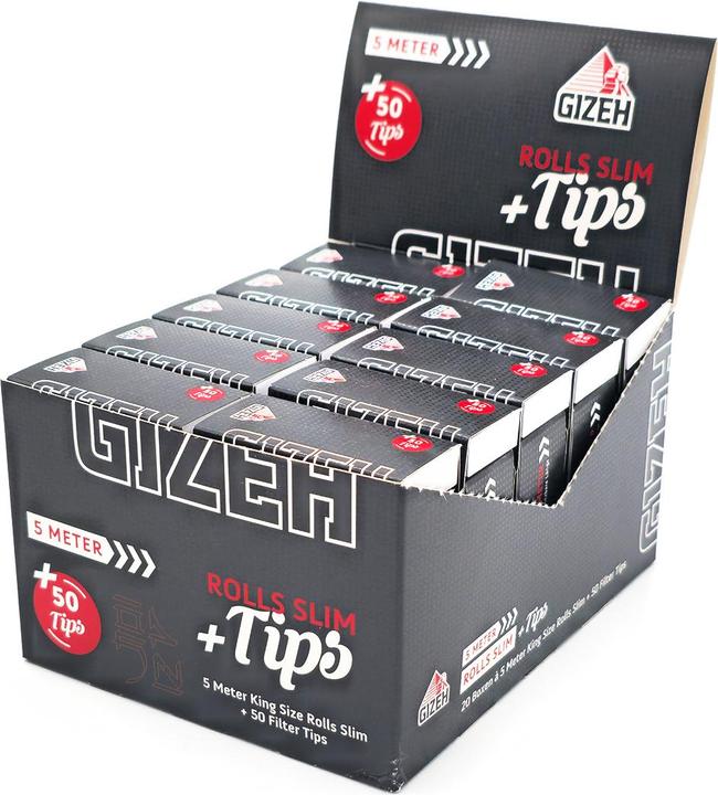 Black Rolls Slim 5m + Tips Display 20pcs