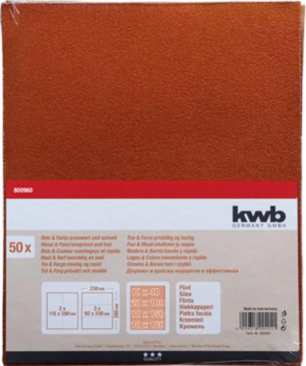 Immagine prodotto kwb Set di carta vetrata a mano grit (P20, P180, P50, P100, P40, P150)