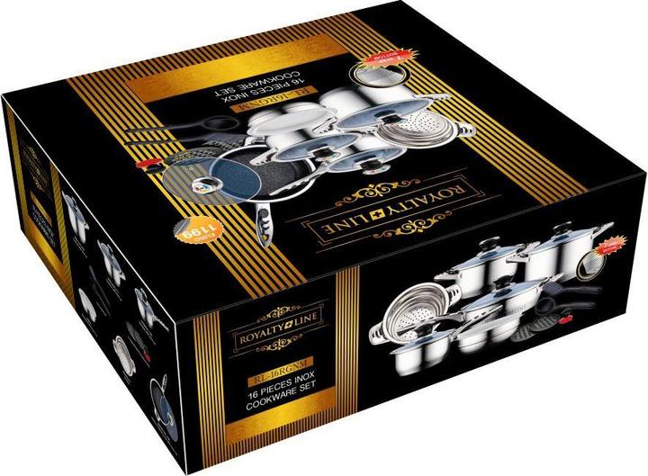 Immagine prodotto JTI Set di pentole e utensili da cucina - 16 pezzi (Padella per friggere, Acciaio inossidabile)