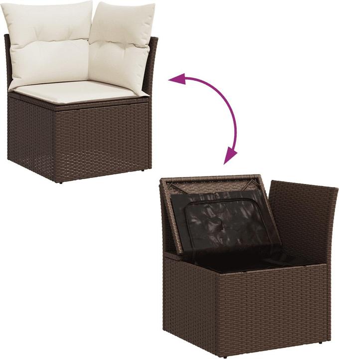 Actual product image VidaXL Garden furniture Sofa set Garden set 7-piece garden set Brown